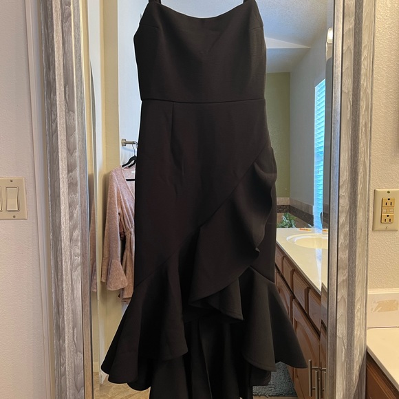 Cartagena High-Low Asymmetric Salsa Dress - Black - Picture 3 of 4